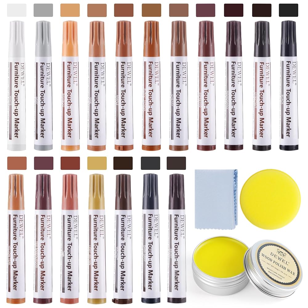 Fix Wood Scratches Instantly – DEWEL 12-Color Furniture Repair Marker Kit