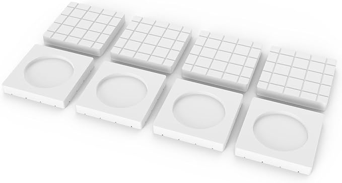 8pcs white Anti Vibration Pads on a white background