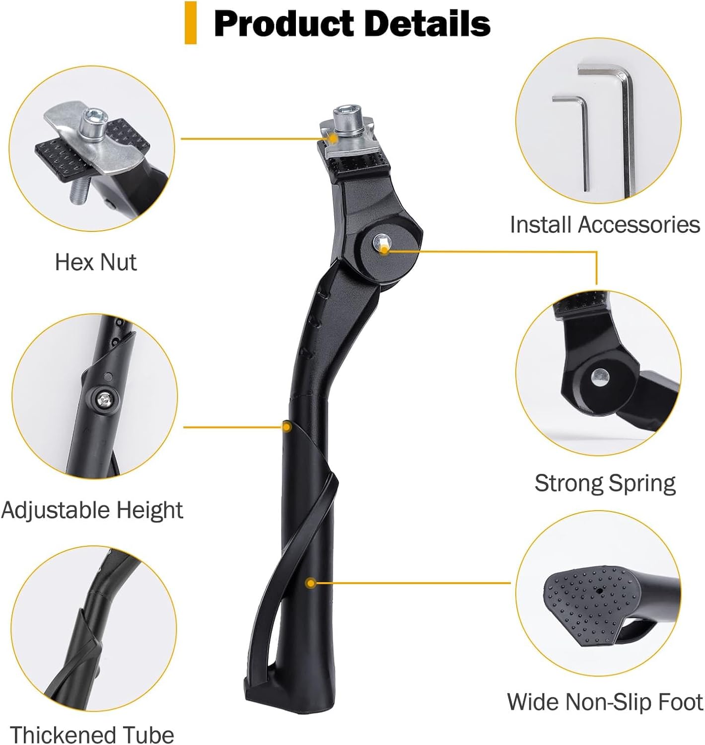 Cyfie Adjustable Bike Kickstand for 18-22"/22-26" Kids and Adult Mountain Road Bikes