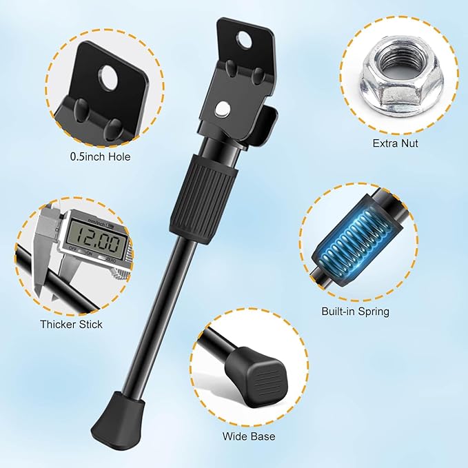 SEISSO 子供用自転車キックスタンド - ユニバーサルリアマウント 12インチ/14インチ/16インチ/18インチ/20インチホイール対応 片側スチール交換用