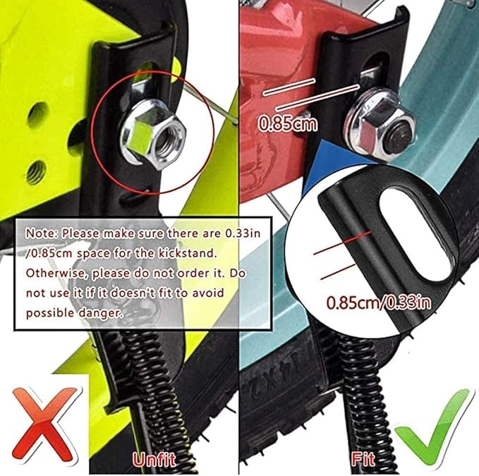 SEISSO 子供用自転車キックスタンド – ユニバーサルリアサイドスタンド、耐久性のあるスチール製、フットパッド付き