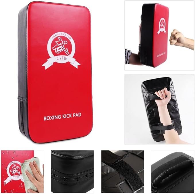 CYFIE Kickboxing & Taekwondo Pads Set – 2 Kick Pads + 2 Punching Mitts for MMA & Karate Training