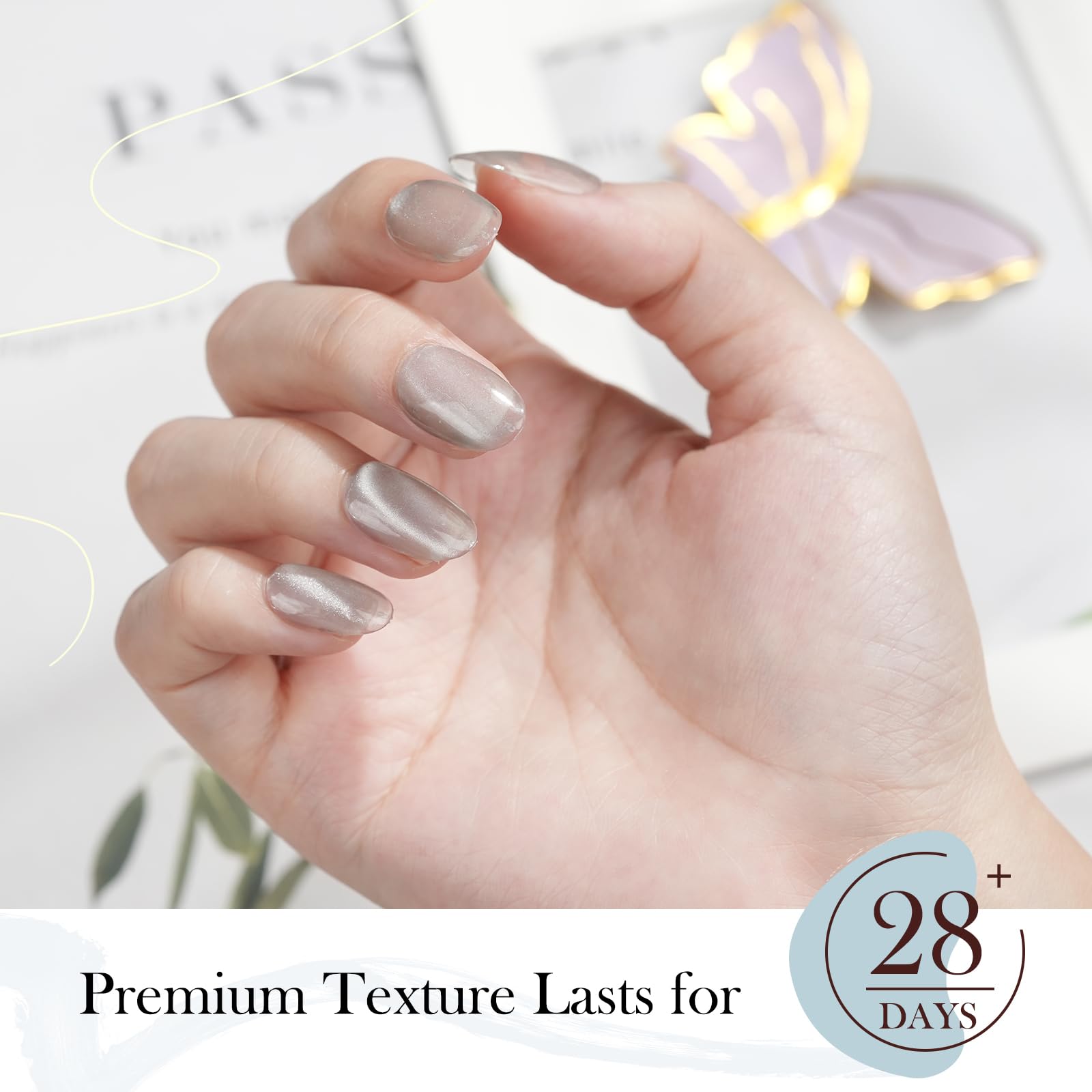 SEISSO Cat Eye Gel Nail Polish – 15ml Wine Red Magnetic UV Gel with Magnet Stick, Shimmer Soak Off Nail Kit