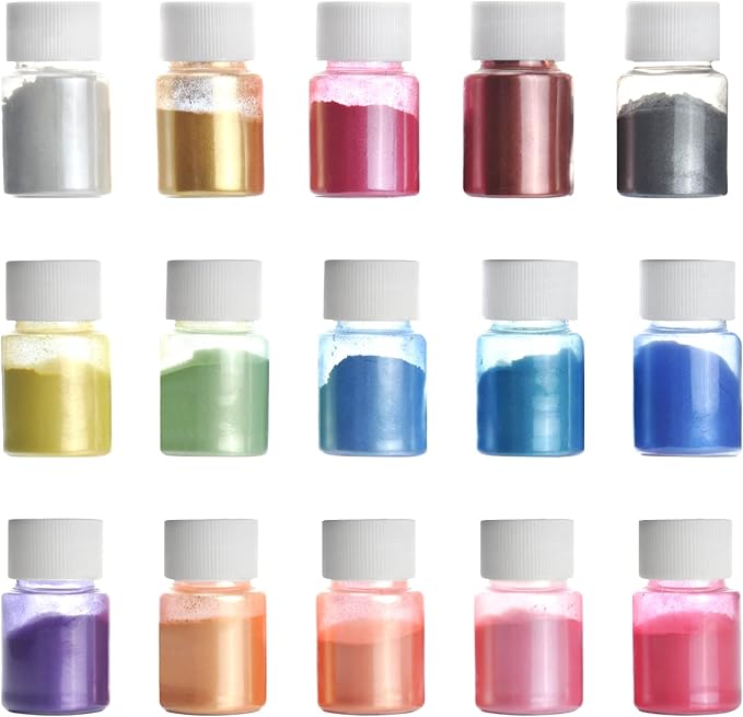 SEISSO Mica Powder 15 Colors for Resin Soap Candle DIY 10g Each