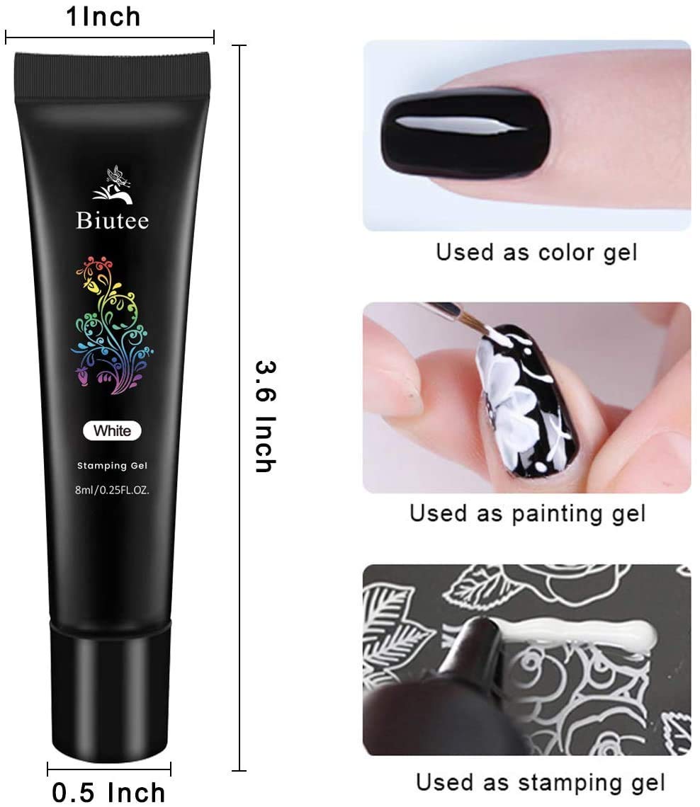 Biutee Nail Stamping Polish – 12 Colors 6ml Air Dry Set for Stamping Plates with Gift Box