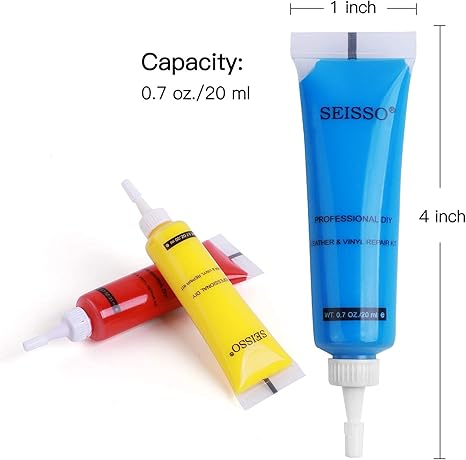 SEISSO 12-Color Leather & Vinyl Repair Kit for Sofa, Car Seat, Furniture, Jacket