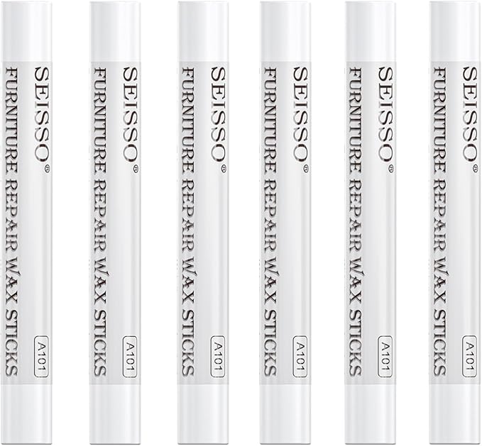 SEISSO 家具補修クレヨン – 6本入り ホワイトウッドフィラースティック
