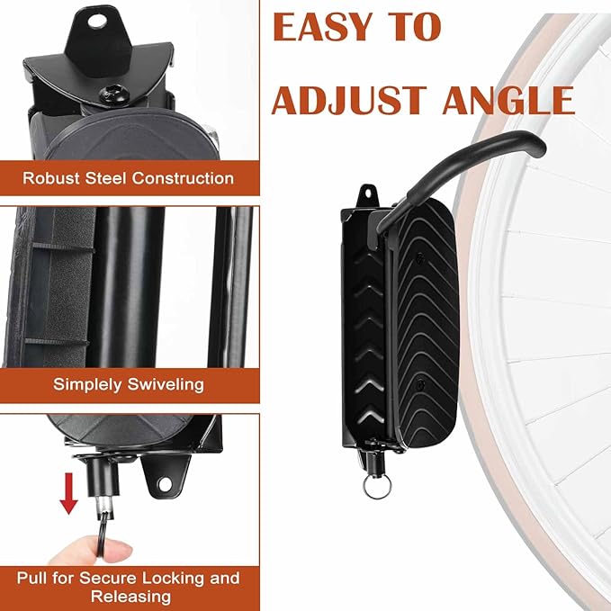 Cyfie Swivel Wall Mount Bike Rack for Road and Mountain Bikes