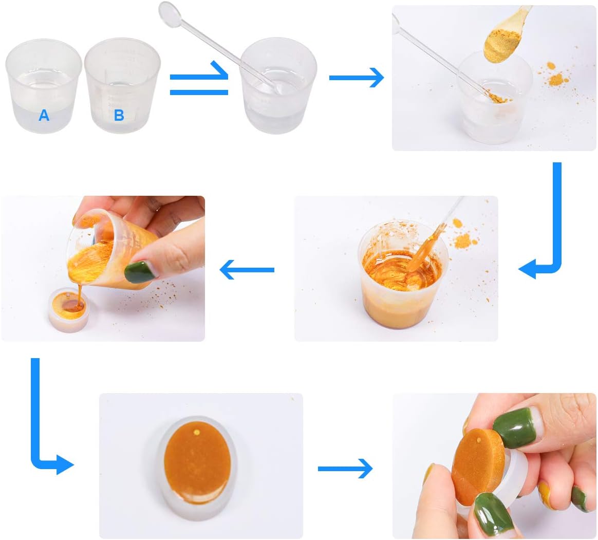 Step-by-step process of making candles in small containers using Seisso mica powder