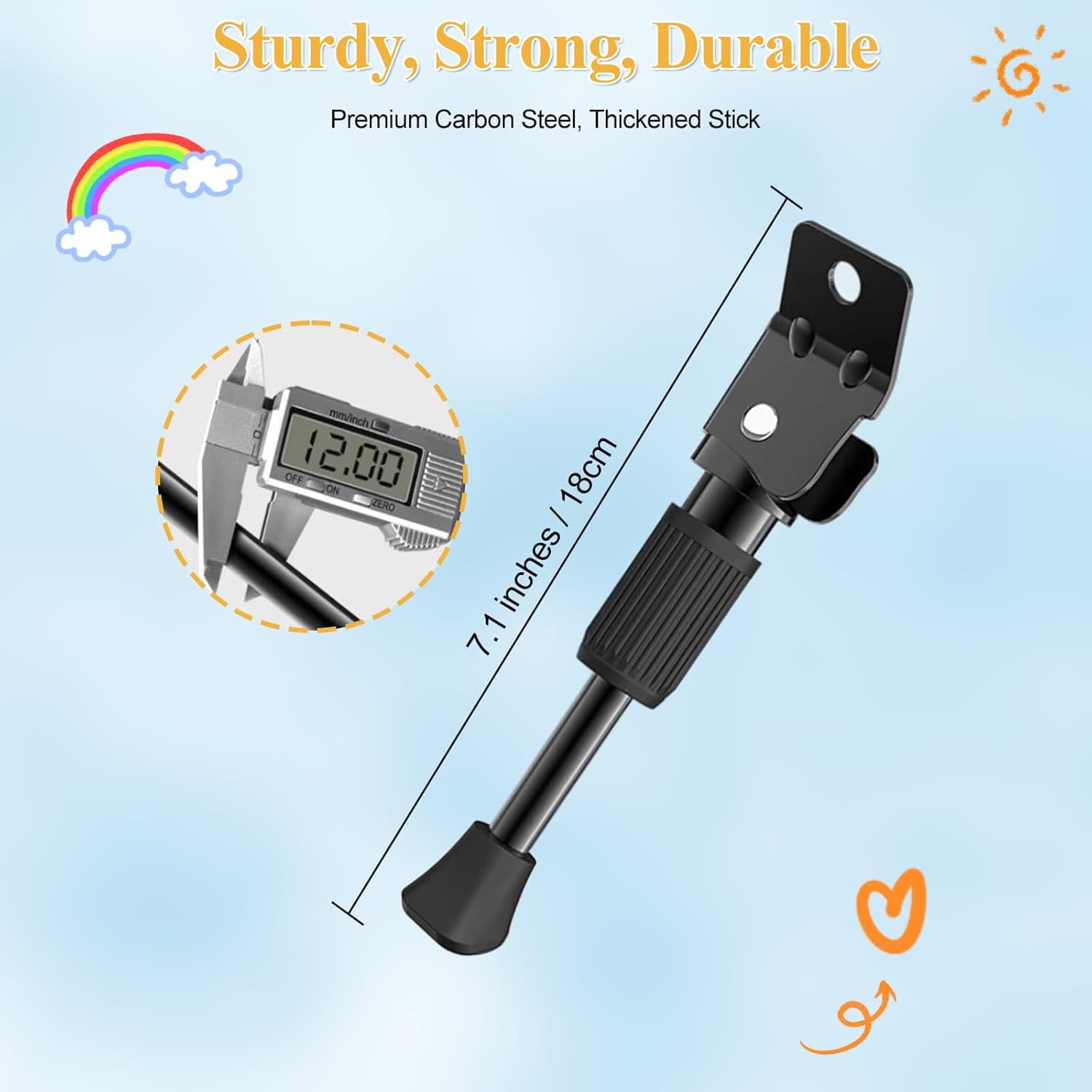 SEISSO 子供用自転車キックスタンド - ユニバーサルリアマウント 12インチ/14インチ/16インチ/18インチ/20インチホイール対応 片側スチール交換用