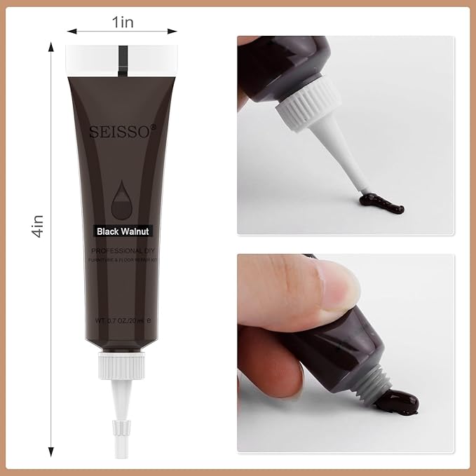 SEISSO Wood Repair Kit 12 Colors Touch Up Fillers for Scratches Stains Floors Tables