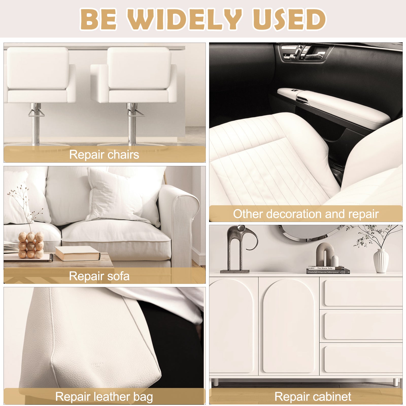 SEISSO 粘着式合成皮革補修パッチ – 40×200cm、丈夫で貼りやすい