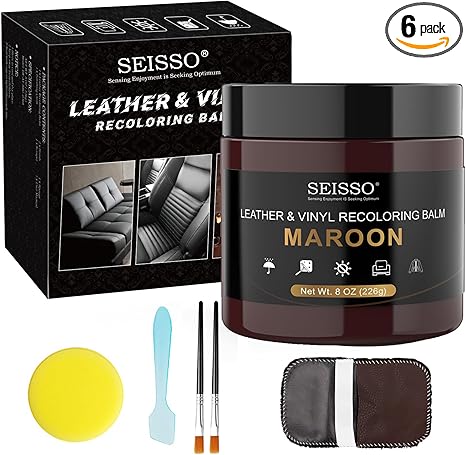 SEISSO Maroon Leather Repair Balm for Furniture & Car Seats