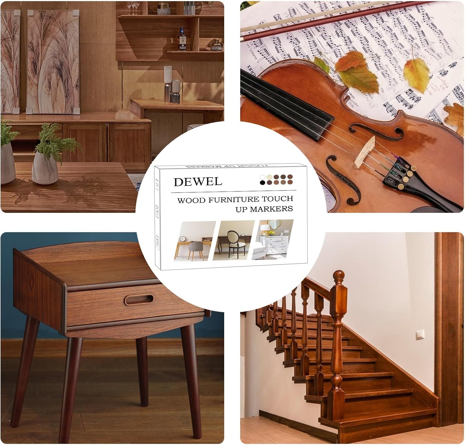 DEWEL 木材補修クレヨン – 家具用ワックスフィラースティック 10本入り