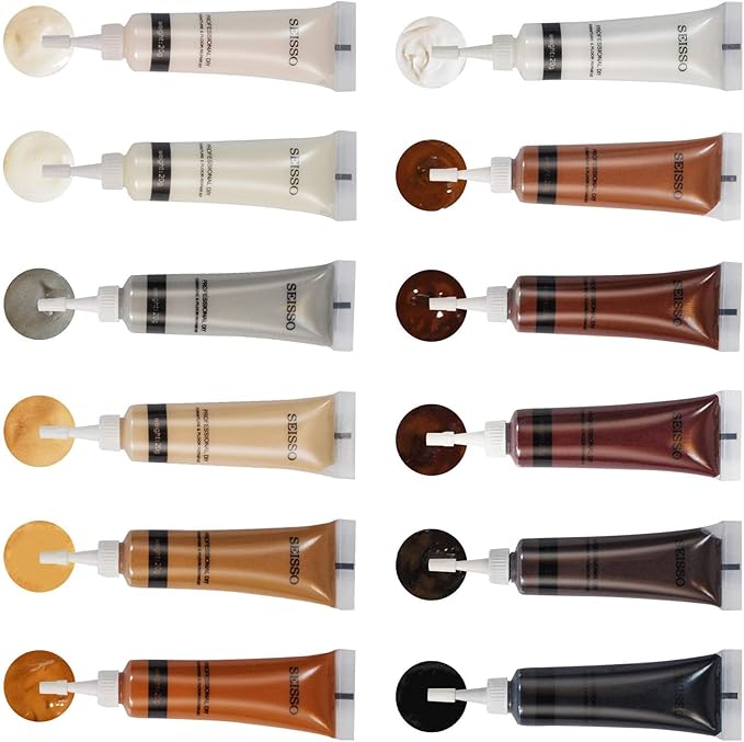 SEISSO Wood Repair Kit 12 Colors for Furniture Floor Table Cabinet Door
