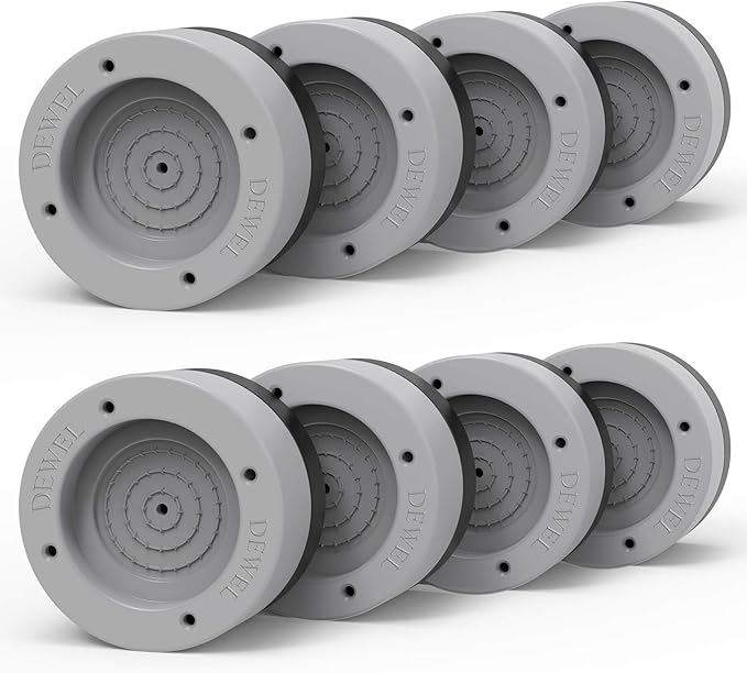 DEWEL Antivibrationspads für Waschmaschine und Trockner, Stoß- und Geräuschunterdrückung, Stabilisatormatte