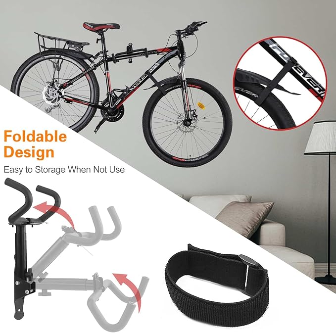 Cyfie Horizontal Wall Mount Bike Rack for Mountain Road Hybrid Bikes
