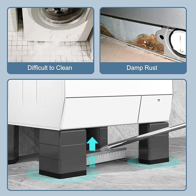 Cleaning tool being used on a surface with text indicating 'Difficult to Clean' and 'Damp Rust'.