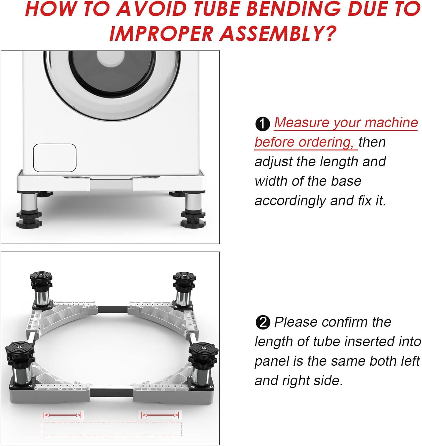 DEWEL 調節可能なミニ冷蔵庫&洗濯機ベーススタンド、容量770ポンド