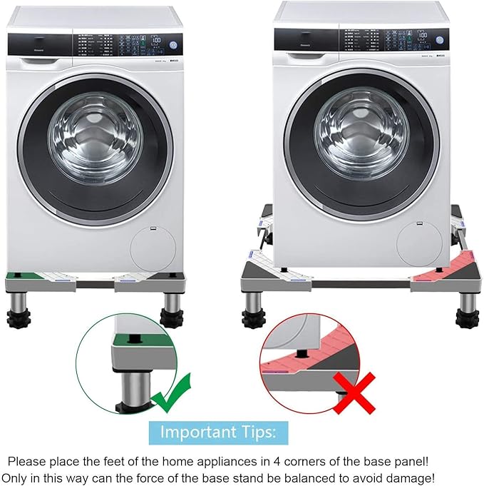 DEWEL Verstellbarer Kühlschrank- und Waschmaschinenständer, 7"-8,6" Höhe, 770LB Kapazität