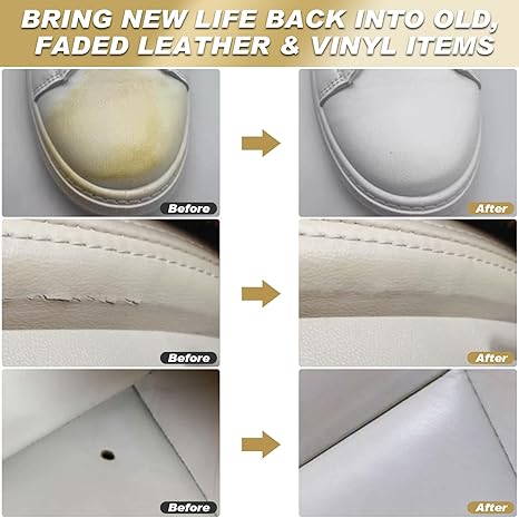 SEISSO Beige Leather Repair Kit with Mink Oil – Recoloring Balm for Furniture, Couch, Car Seat, Shoes