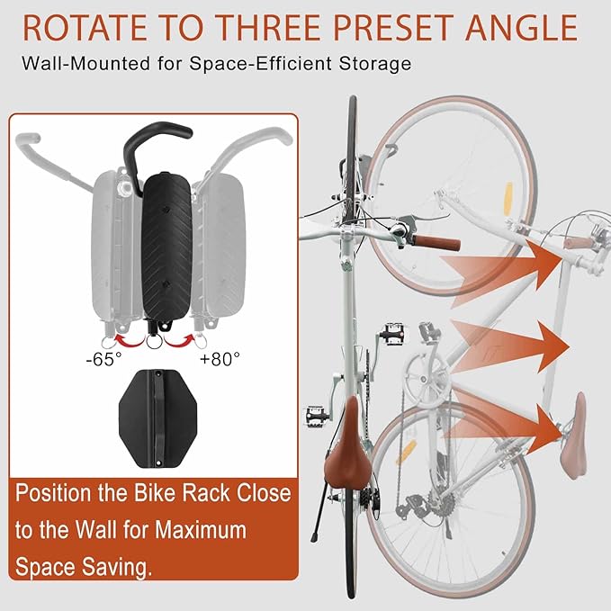 Cyfie Swivel Wall Mount Bike Rack for Road and Mountain Bikes