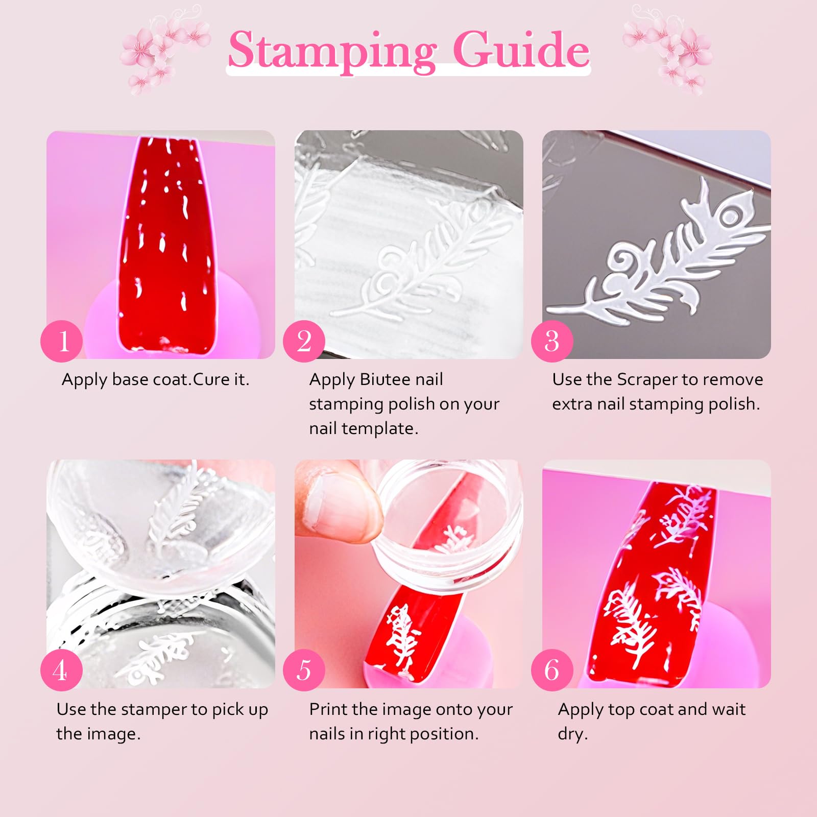Biutee Nail Stamping Polish – 12 Colors 6ml Air Dry Set for Stamping Plates with Gift Box