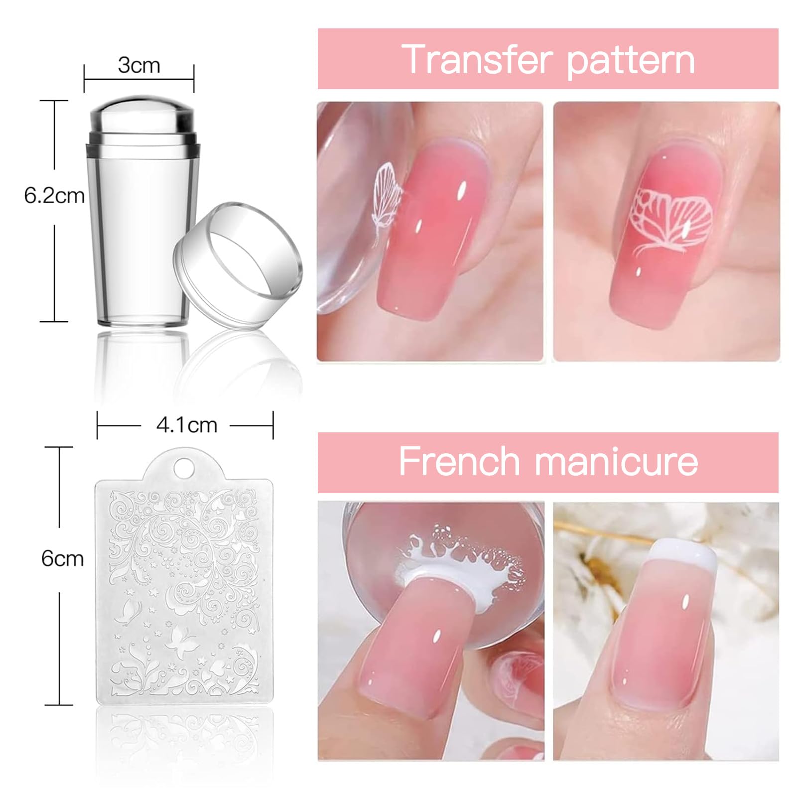 Biutee Nail Stamping Kit – 10PCS French Line Plates with Silicone Stamper for DIY Manicure & Salon Nail Art