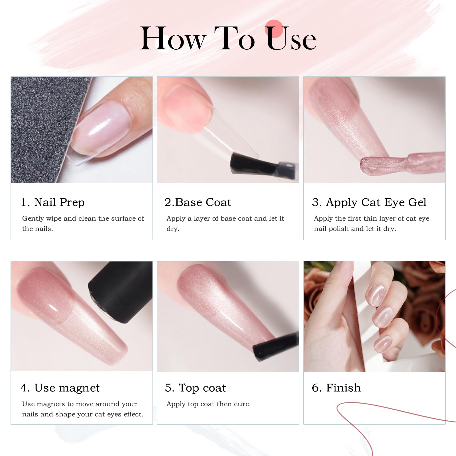 SEISSO Cat Eye Gel Nail Polish – 15ml Wine Red Magnetic UV Gel with Magnet Stick, Shimmer Soak Off Nail Kit