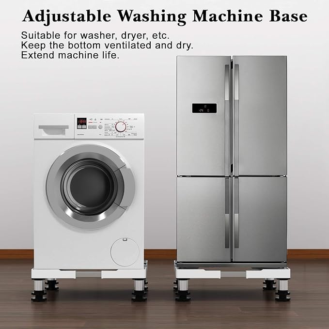 DEWEL 調節可能なミニ冷蔵庫&洗濯機ベーススタンド、容量770ポンド