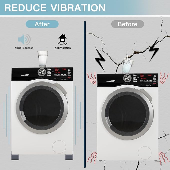 DEWEL Antivibrationspads für Waschmaschinen, 4 Stück – Geräusch- und Bewegungskontrolle
