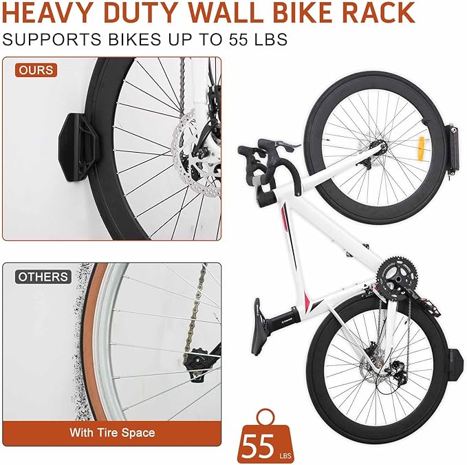 Cyfie Swivel Wall Mount Bike Rack for Road and Mountain Bikes