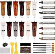 DEWEL 木製家具修理キット 31点 - 傷用フィラー、ワックススティック、パテ