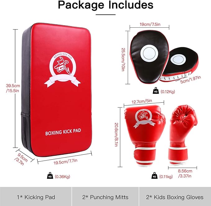 CYFIE Kickboxing Gloves & Pads Set – Punching Mitts for Kids & Adults