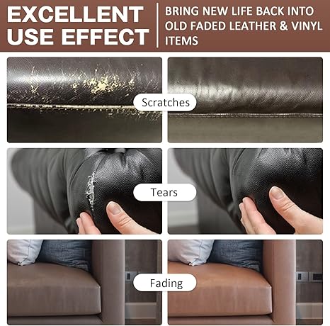 SEISSO 5-Color Leather Repair Kit for Sofa, Vinyl, Couch & Furniture – Fix Scratches, Tears, Holes