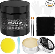 SEISSO ブラックレザーリカラーバーム&リペアキット(家具、ソファ、車のシート用)