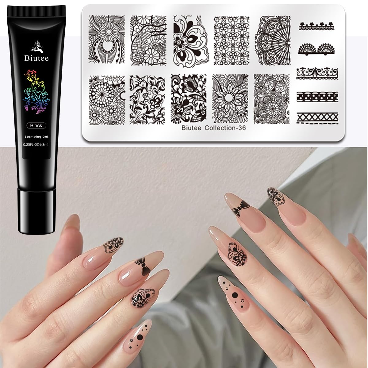Biutee Nail Stamping Polish – 12 Colors 6ml Air Dry Set for Stamping Plates with Gift Box