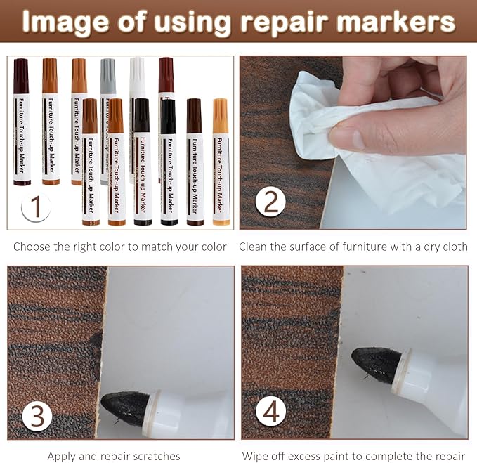 SEISSO Wood Repair Markers – 12 Color Touch Up Pens