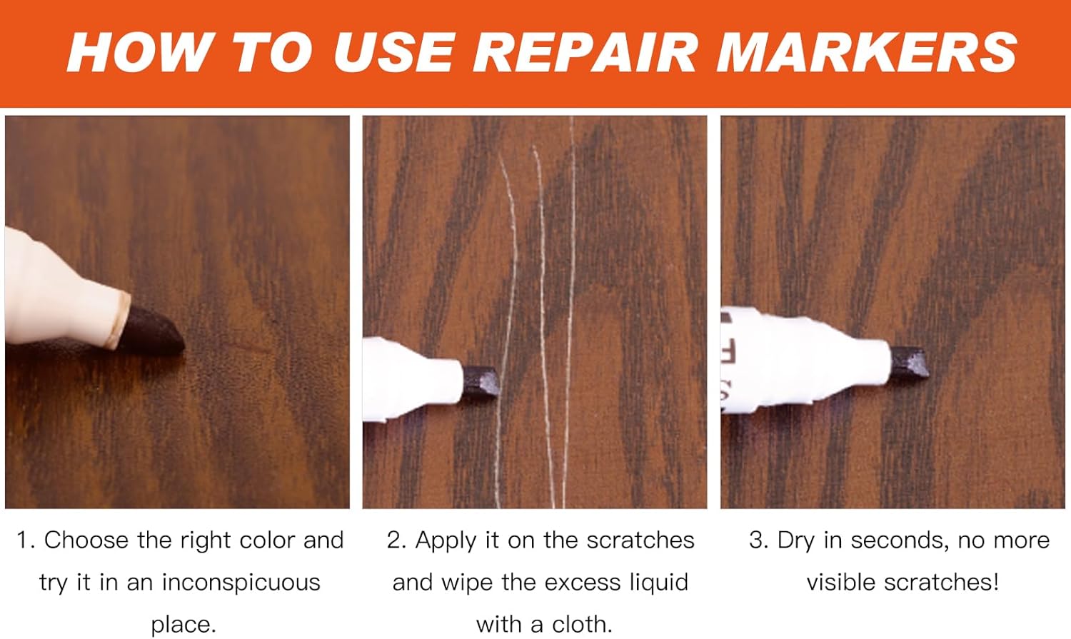 GRPOCHE 42個入り 木材補修キット – 家具・床用補修フィラー&マーカー