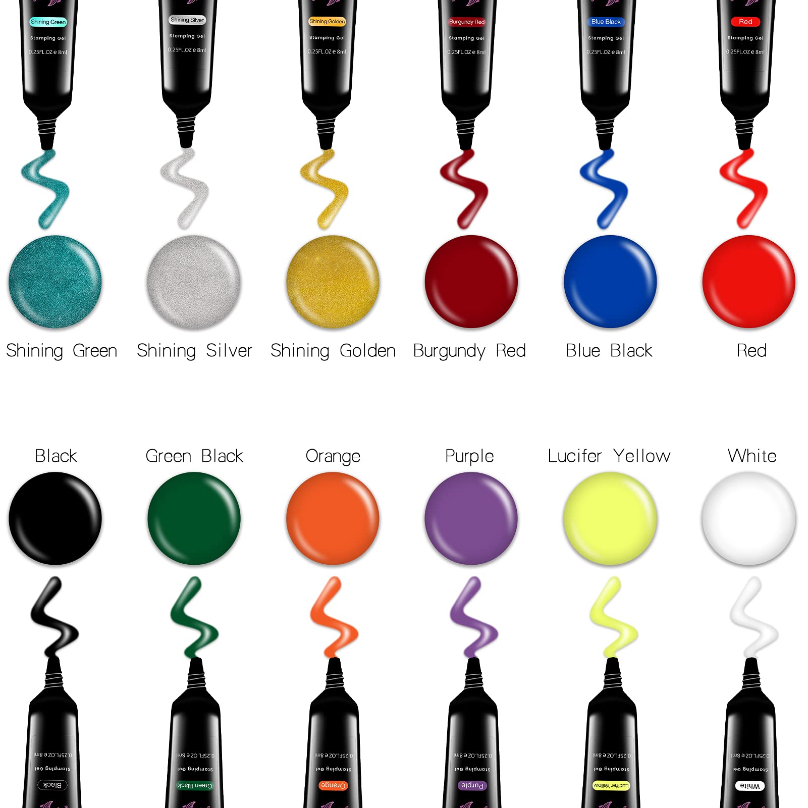 SEISSO 8 Colors Nail Stamping Polish Kit, Stamper & Templates, Peel Off Latex, Base & Top Coat, DIY Manicure Gift Set