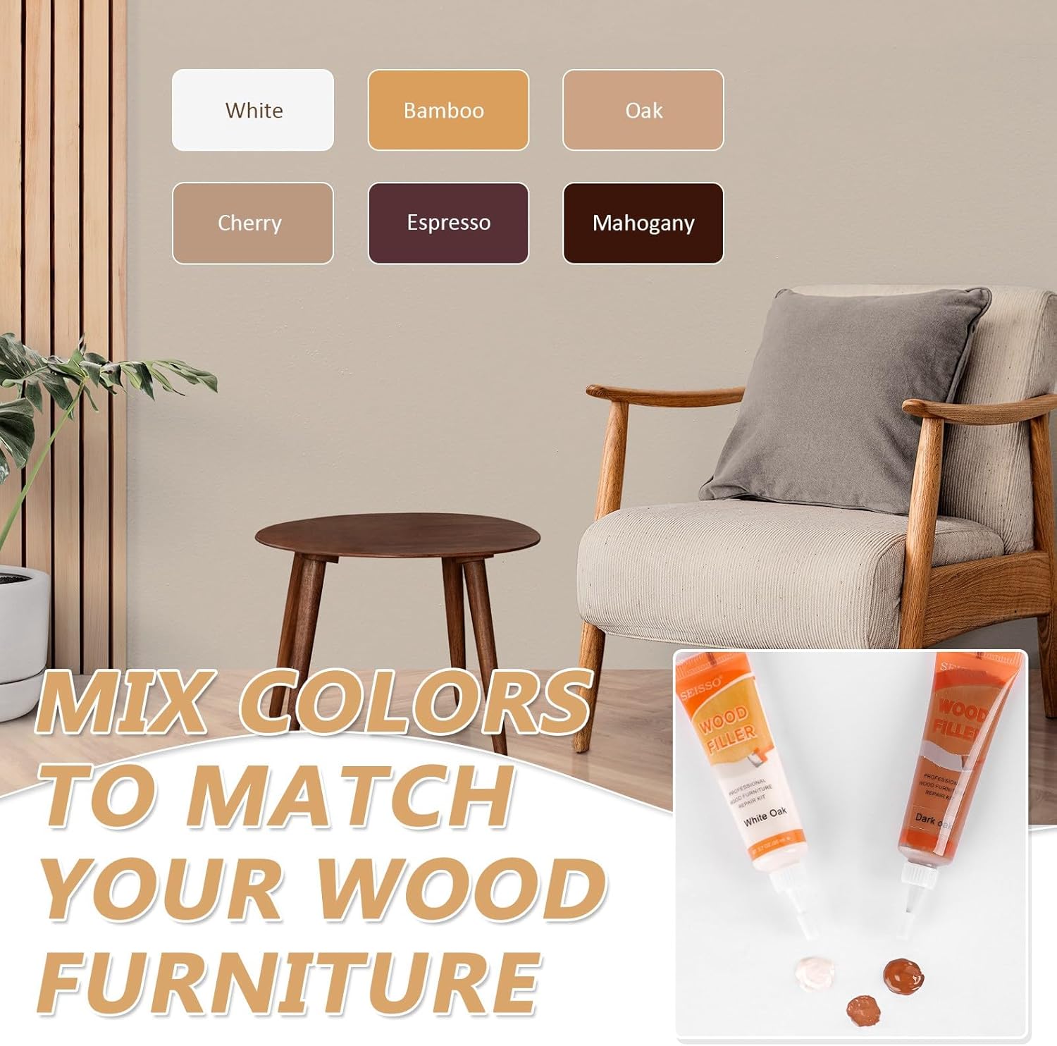 木製家具修理キット - オーク材修理キット(18個入り)