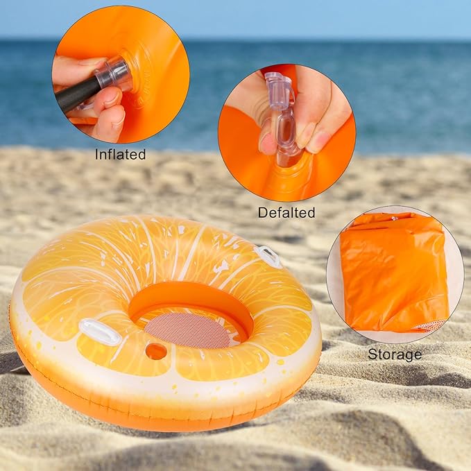 CYFIE 2 Pack Inflatable Glitter Pool Floats Hammock, Heavy Duty Water Rafts