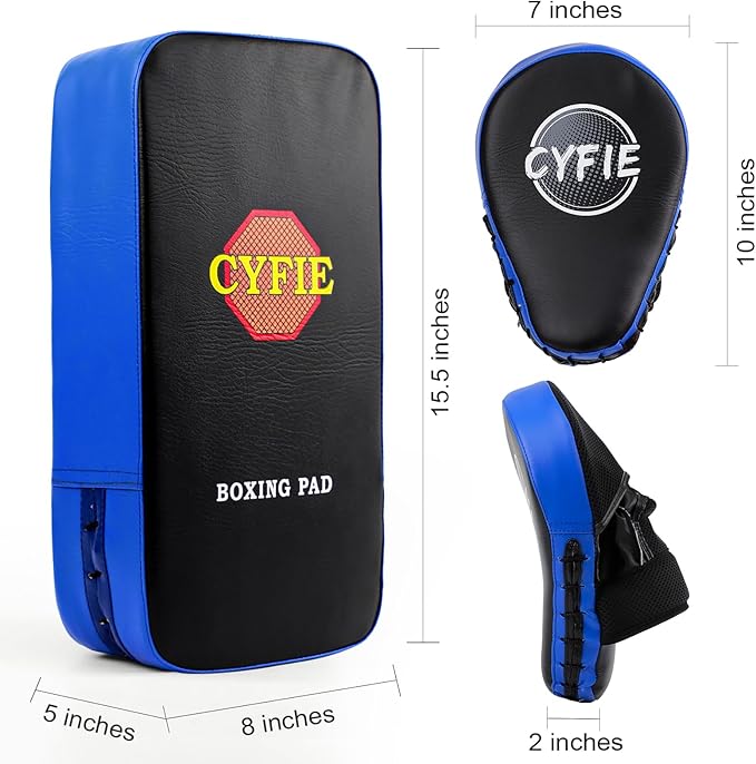 CYFIE 2-in-1 Boxing Pads & Mitts Set for Kids & Youth – Karate, Muay Thai, Taekwondo Training