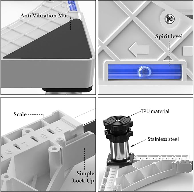 DEWEL 調節可能なミニ冷蔵庫&洗濯機ベーススタンド、容量770ポンド