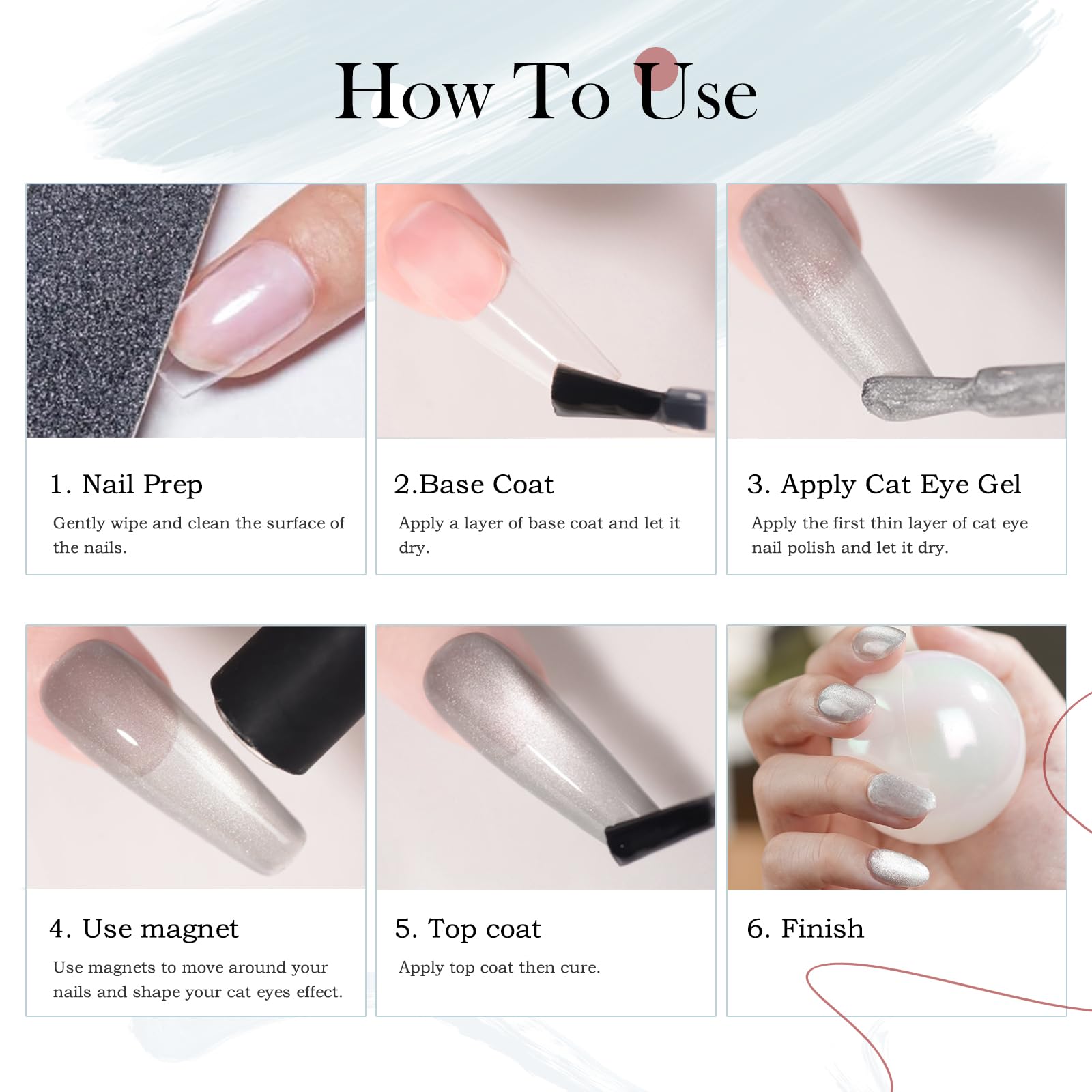 SEISSO Cat Eye Gel Nail Polish – 15ml Wine Red Magnetic UV Gel with Magnet Stick, Shimmer Soak Off Nail Kit