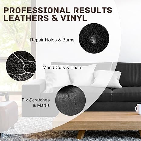 DEWEL レザーリペアキット – ブラックバーム、ミンクオイル、フィラー(ソファ、車のシート、家具など)
