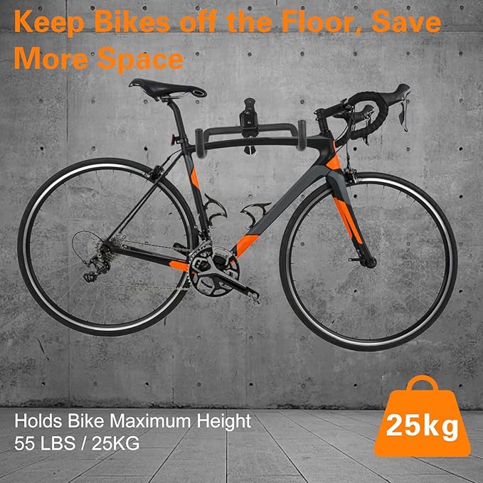 Cyfie Horizontal Wall Mount Bike Rack for Mountain Road Hybrid Bikes