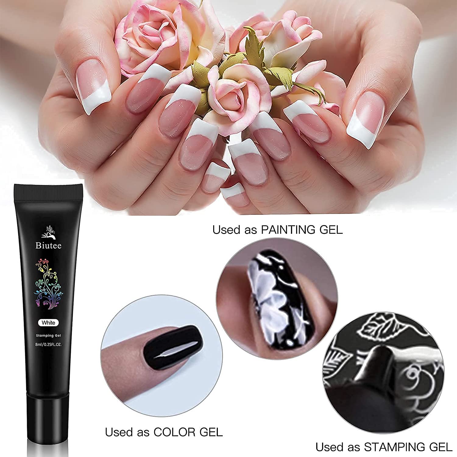 SEISSO 8 Colors Nail Stamping Polish Kit, Stamper & Templates, Peel Off Latex, Base & Top Coat, DIY Manicure Gift Set