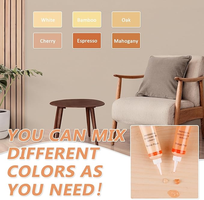 SEISSO 木材補修キット – ピーチウッドフィラー&パテセット 16個