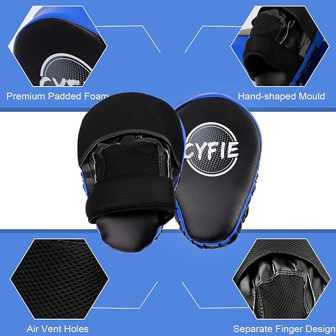 CYFIE 2-in-1 Boxing Pads & Mitts Set for Kids & Youth – Karate, Muay Thai, Taekwondo Training